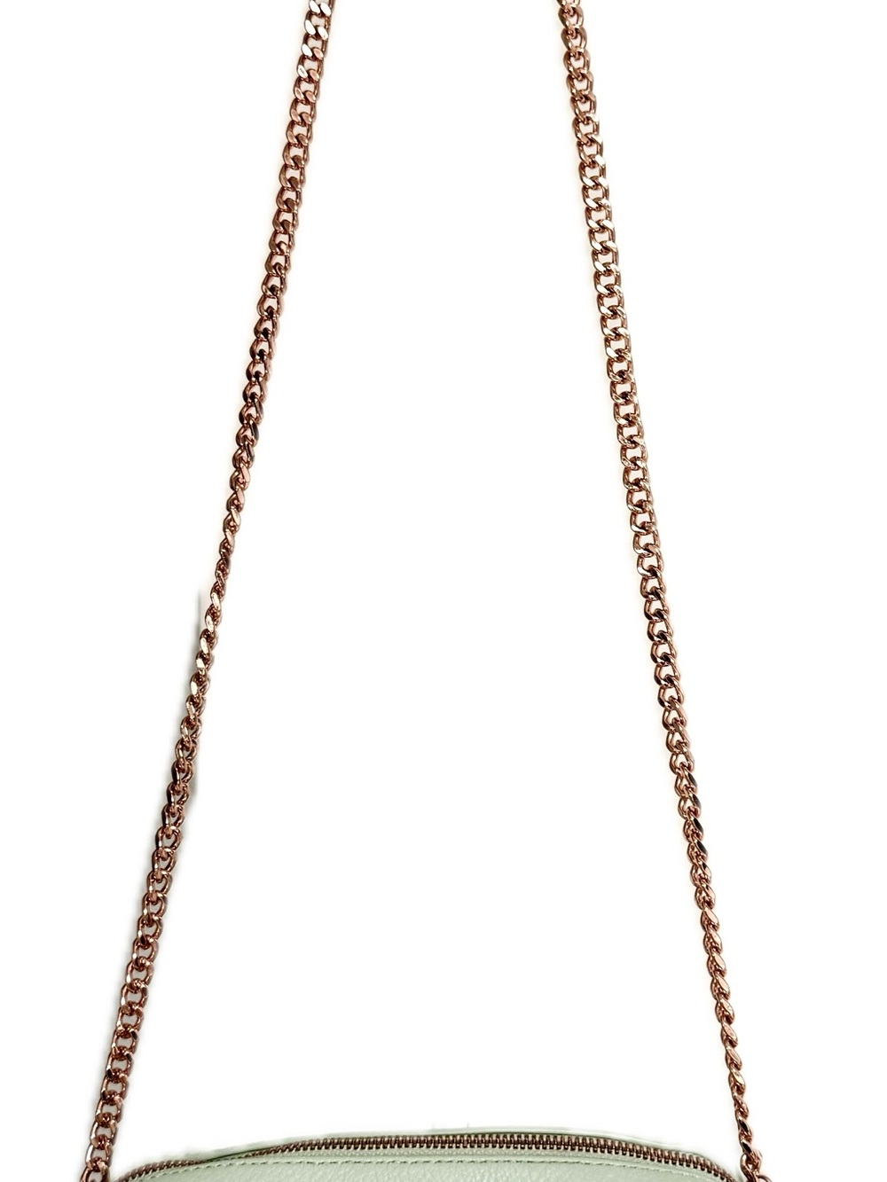 Ted Baker Mint Green Pebble Leather Crossbody with Rose Gold Chain - Picture 8 of 8